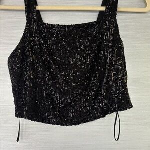 Rachel Zoe Black Sequin Tank Top